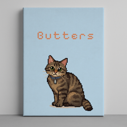 Custom Pet Portrait Thick Canvas — Personalized Pet Wall Art