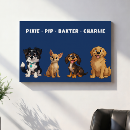 Custom Pet Portrait Thick Canvas — Personalized Pet Wall Art