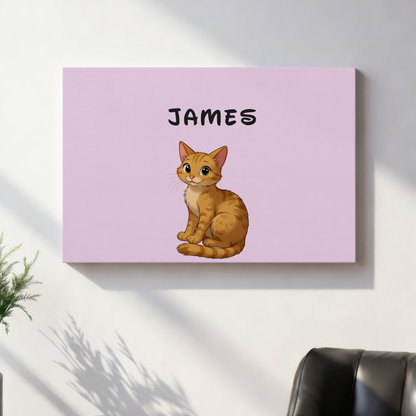 Custom Pet Portrait Thick Canvas — Personalized Pet Wall Art